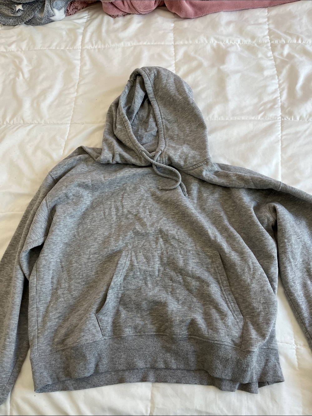 refuge Gray Pullover Hoodie with Drawstring